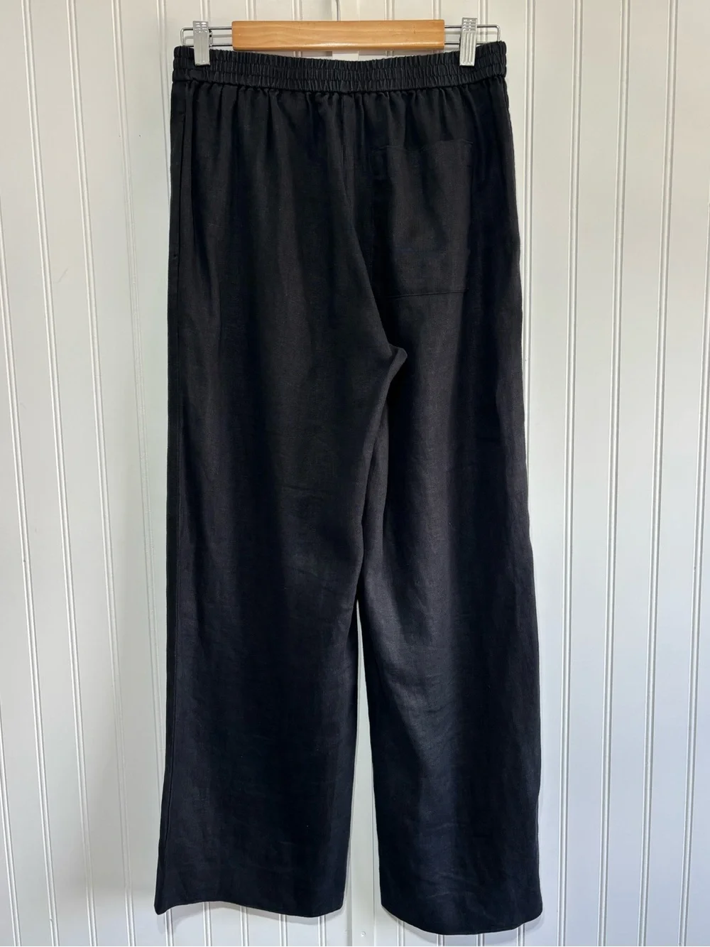 COS Black Linen Wide Leg Pull-On Pants Size 4 Minimalist